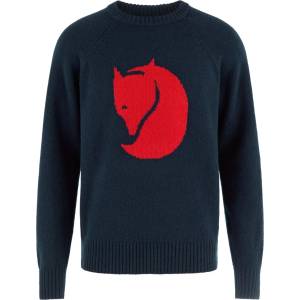 Fjällräven Мъжки вълнен пуловер Fjällräven Logo Knit Sweater Wool jumper - Dark Navy (005-7510-0112)