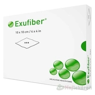 Exufiber 10 x 10 cm krytie na rany hydrovláknité 10 ks