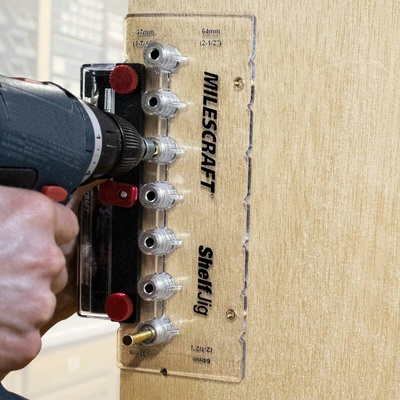 Milescraft Šablona ShelfJig pro vrtání otvorů nosičů polic – Zbozi.Blesk.cz