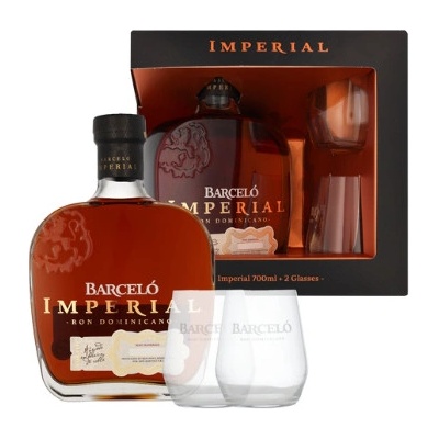 Barcelo Ron Barceló Imperial 38% 0,7 l (2 sklenice dárková sada)