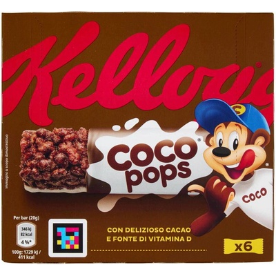 Kellogg's cereálna tyčinka Coco Pops 6 x 20g