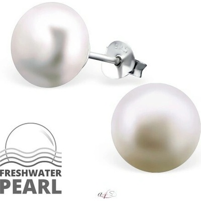 all4Silver Puzetové náušnice so sladkovodnou perlou M6980-A4S Light purple pearl