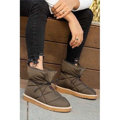 Moda Trend Дамски боти от текстил и подметка с противоплъзгащ ефект - Каки #363888 (363888_Хаки)