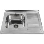 Inter Ceramic Кухненска мивка 8060A 20 L, Inter Ceramic, неръждаема стомана, ляв плот, 80x60см (8060A-20L) Мивка за вграждане