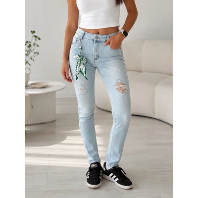 Dámské světle modré skinny džíny MSARA SZ2681-6