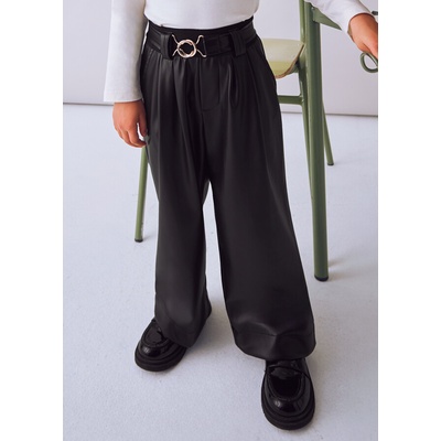 Mayoral kalhoty koženkové s páskem černé