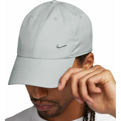 Nike Dri Fit Club Unstructured Metal Swoosh Cap Sivý
