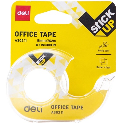 Deli Lepící páska transparentní Stick up s odvíječem 18 mm x 7,62 m