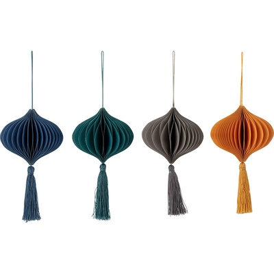 Bloomingville Украса за коледна елха Milay с ресни 9, 5 x 17 см 4 бр (82052637)