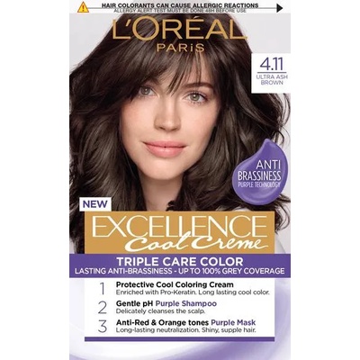 L'Oréal L'Oréal Еxcellence Боя за коса, 4.11 Ultra Ash Brown