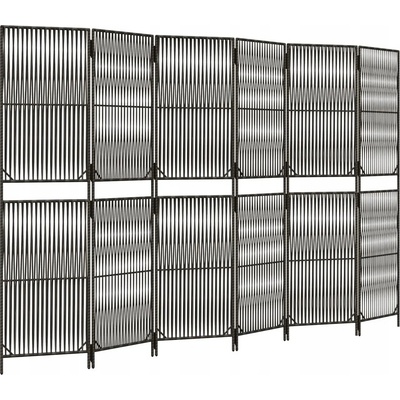 VidaXL Paraván 6dílný šedý polyratan 294 x 180 cm