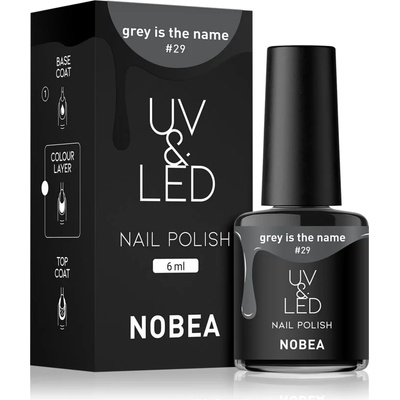 NOBEA UV & LED Nail Polish гел лак за нокти с използване на UV/LED лампа бляскав цвят Grey is the name #29 6ml