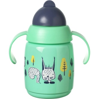 Tommee Tippee SuperStar Зелената Неразливаща се Чаша със Сламка и Дръжки - 300 мл, 6м+ (Trainer Straw)