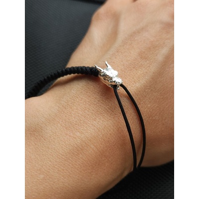 Мъжка гривна със сребърен дракон (МСГ 5)