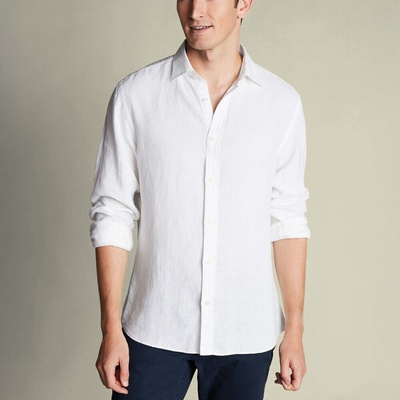 Charles Tyrwhitt Pure l'anová košel'a white