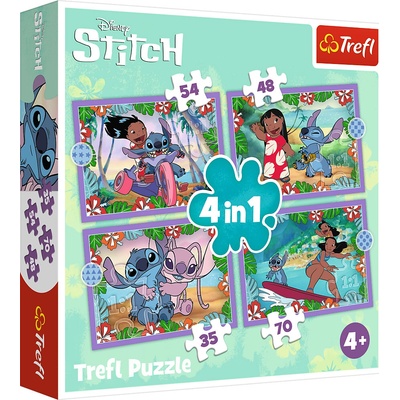 TREFL Lilo&Stitch Bláznivý den 4v1 35,48,54,70 dielov