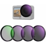 NEEWER CPL + ND Filter Set Compatible with DJI Osmo Action 6 only, Pack of 4 ND8/16/32 Adjustable Circular Polarizing Filter Gray Filter, Snap On Multi-Coated HD Action Cam Photography Accessories FL-B1