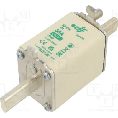 DF ELECTRIC 398150 Pojistka: tavná; 50A; 690VAC; aM; keramická; NH0S