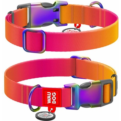 COLLAR Найлонов нашийник с QR код за куче Waudog gradient, оранжев, размер XL (46504) (46504)