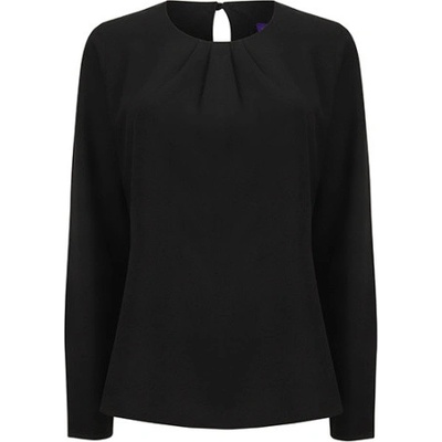 Henbury Dámské elegantní triko s plisováním H598 Black
