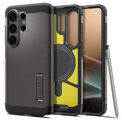 Удароустойчив, твърд кейс с MagSafe за Samsung Galaxy S26 Ultra от Spigen Tough Armor Mag - Gunmetal (8800283318173)
