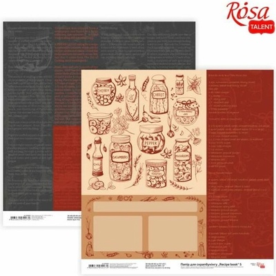 Scrapbookingové papíry 30,48 x 30,48 cm Kniha receptů - No. 5