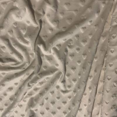 Látka minky srdička, 320 g/m², šíře 160 cm, metráž, ecru