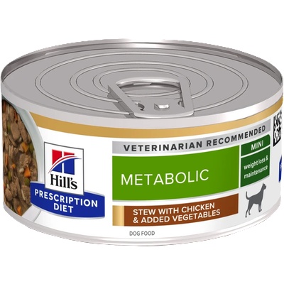 Hill's Hills Prescrition Diet Canine Metabolic Mini Vegetable & Chicken Stew - за кучета от дребни породи в зряла възраст с наднормено тегло 156gr