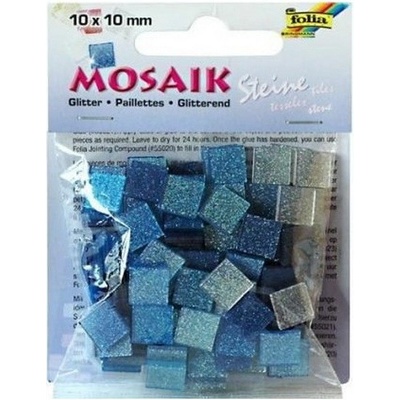 Folia Mozaikové kamienky trblietavé, 10 x 10 mm modrá