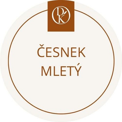 Davídkovo koření Etiketa Česnek mletý béžová průměr 4,5 cm 1 ks