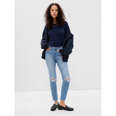 GAP Džíny slim High Rise Vintage modré