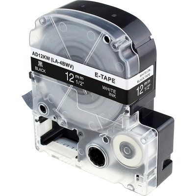 Epson LK-4BWV, SD12KW, C53S654009, 12mm x 9m, biela tlač / čierny podklad, kompatibilná páska