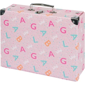 BAAGL Сгъваемо училищно куфарче Лого - розово с обков