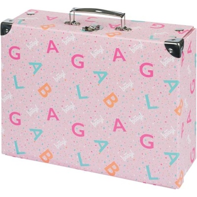 BAAGL Сгъваемо училищно куфарче Лого - розово с обков