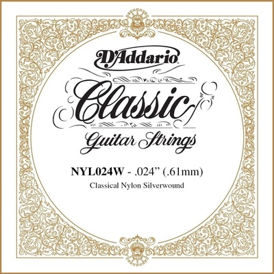 D'Addario NYL024W Единична струна за китара (NYL024W)