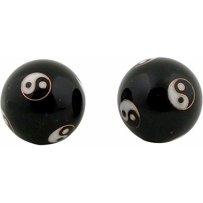 Nefertitis Zdravotní čínské meditační kuličky proti stresu Yin Yang black 4 cm NF21635 - cca 4 cm
