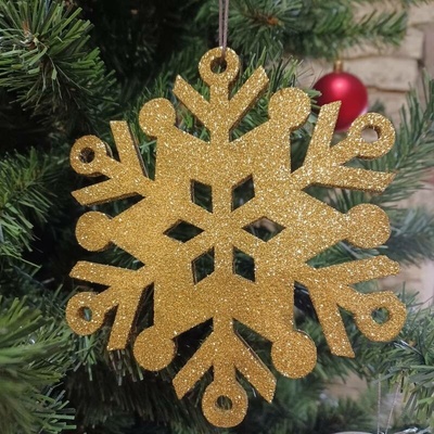 DECOLED Vločka, priemer 40 cm, zlatá