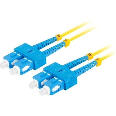 Lanberg FO-SUSU-SD11-0100-YE optický patch, SM SC/UPC-SC/UPC duplex, LSZH G657A1 průměr 3mm, 10m, žlutý