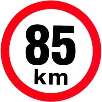 Rychlost 85 km/h - samolepka pr.200mm