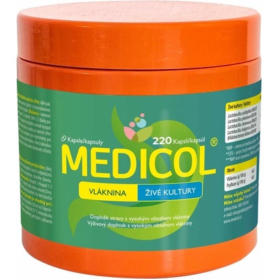 Medicol Plus Vláknina, Enzýmy, Živé kultúry 220 kapsúl
