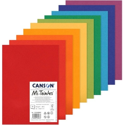 Canson Mi-Teintes listy A4 sada 10 archů 160g Základní barvy