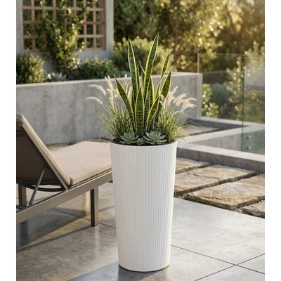 Prosperplast Kvetináč Lamie úzky biely, 20 cm