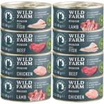 WILD FARM Mousse Mix с различни вкусове 8x85 г - беззърнест мус за котки