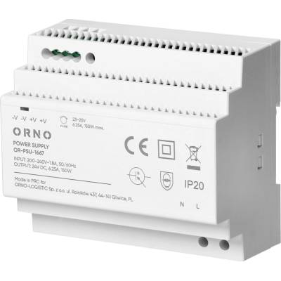 ORNO Napájecí zdroj na DIN lištu 24V 6,25A 150W