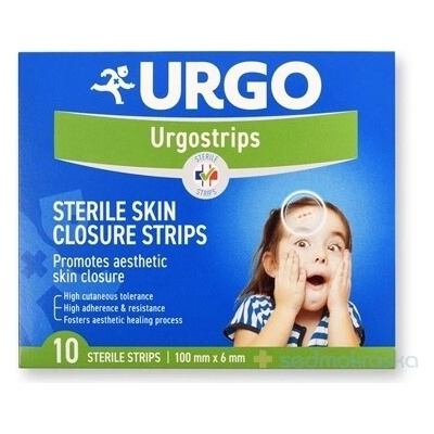 Urgo Urgostrips Sterile Skin Closure Strips sterilné samolepiace chirurgické stehy (100 mm x 6 mm) 1x10 ks