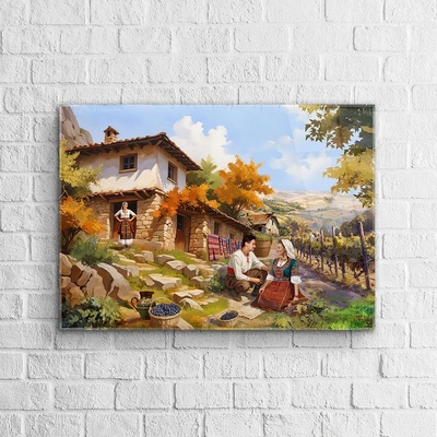 Art gift Стъклено АРТ пано - Възрожденска идилия