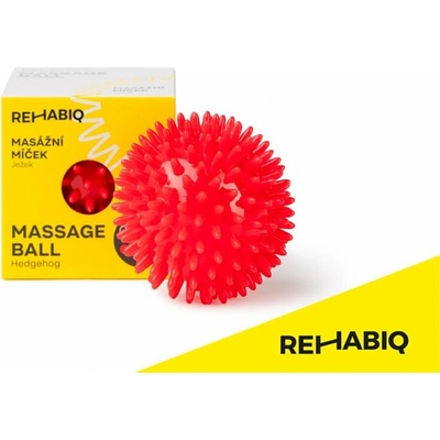 Rehabiq Masážna loptička ježko, červená 8 cm