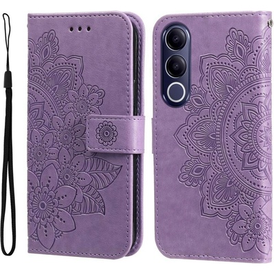 Mandala knížkové pouzdro na Vivo V70 FE 5G - fialové