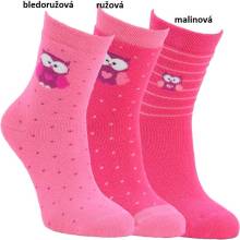 Dětské froté ponožky Sovičky světle růžová