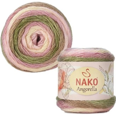 Pletací příze Nako Angorella 87536 - růžovozelená